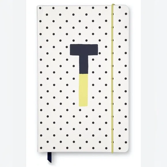 Kate Spade Take Note Large Leatherette Initial “T (Yellow)” Notebook - Picture 1 of 5